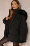 Cappotto termico in cotone con cappuccio e cerniera, versatile ed elegante