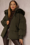 Cappotto termico in cotone con cappuccio e cerniera, versatile ed elegante