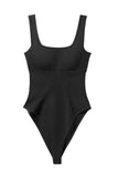 Workout U Neck Seamless Ribbed Shaping Bodysuit