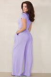 Casual Partial Button Slim Top & Wide Leg Trousers Co-ord