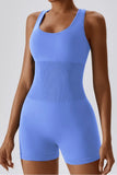 KATCH ME Baby Blue Thin Waist Stretch Vest Playsuit Playsuit 