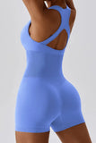 KATCH ME Baby Blue Thin Waist Stretch Vest Playsuit Playsuit 