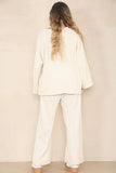 KATCH ME Beige Casual Loose Top & Wide Leg Pants Co-ord Co-ord 