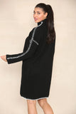 KATCH ME Black Chic Knit Turtle Neck Stitches Sweater Dress Dress