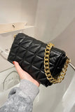 KATCH ME Black Flap Stitching Diamond Chain Strap Cross Body Bag  21.99