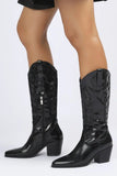 KATCH ME Black High Shine Pattern Cowboy Boots Boots 