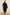 KATCH ME Black Notch Lapel Button Waist Tie Thermal Coat Coat