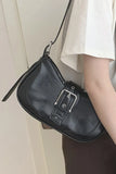 KATCH ME Black PU Leather Straps Mini Shoulder Bag Bag