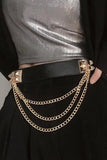 KATCH ME Black Rivet Multi Chain Belt  