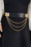 KATCH ME Black Rivet Multi Chain Belt  