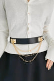 KATCH ME Black Rivet Multi Chain Belt  