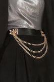 KATCH ME Black Rivet Multi Chain Belt  
