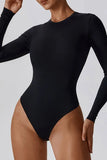 KATCH ME Black Round Neck Long Sleeve Bodysuit Bodysuit 