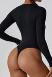 KATCH ME Black Round Neck Long Sleeve Bodysuit Bodysuit 