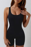KATCH ME Black Seamless Stretch Hollow Back Playsuit Playsuit 
