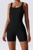 KATCH ME Black Thick Straps Seamless Ribbed Playsuit Playsuit 