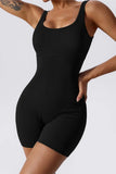 KATCH ME Black Thick Straps Seamless Ribbed Playsuit Playsuit 