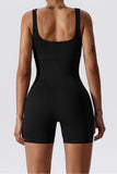 KATCH ME Black Thick Straps Seamless Ribbed Playsuit Playsuit 