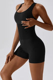 KATCH ME Black Thin Waist Stretch Vest Playsuit Playsuit 