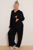 KATCH ME Black V Neck Long Sleeve Top & Wide Leg Pants Co-ord Co-ord 