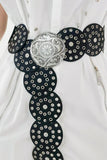 KATCH ME Black and Silver Circular Eyelet PU Belt Accessories 18.99