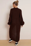 KATCH ME Solid Color Knitted Longline Cardigan Coat 