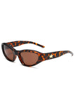 KATCH ME Brown Pattern Frame & Brown Lens Strar Decor Light Weight UV Protection Sun Glasses Accessories 8.99