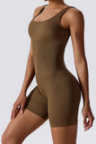 KATCH ME Brown Thick Straps Seamless Ribbed Playsuit Playsuit 