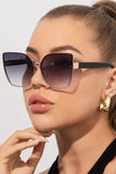 Cat Eye Rhinestones Decor UV Protection Sunglasses(Gradient Grey)
