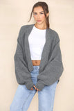 KATCH ME Charcoal Versatile Knit Drop Shoulder Cardigan Coat 