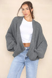 KATCH ME Charcoal Versatile Knit Drop Shoulder Cardigan Coat 