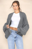 KATCH ME Charcoal Versatile Knit Drop Shoulder Cardigan Coat 