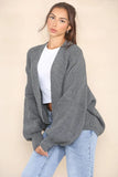 KATCH ME Charcoal Versatile Knit Drop Shoulder Cardigan Coat 