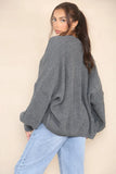 KATCH ME Charcoal Versatile Knit Drop Shoulder Cardigan Coat 