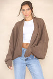 KATCH ME Chocolate Versatile Knit Drop Shoulder Sweater Cardigan Coat 