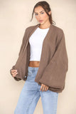KATCH ME Chocolate Versatile Knit Drop Shoulder Sweater Cardigan Coat 