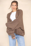 KATCH ME Chocolate Versatile Knit Drop Shoulder Sweater Cardigan Coat 