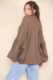 KATCH ME Chocolate Versatile Knit Drop Shoulder Sweater Cardigan Coat 