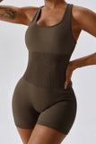 KATCH ME Coffee Thin Waist Stretch Vest Playsuit Playsuit 
