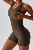 KATCH ME Coffee Thin Waist Stretch Vest Playsuit Playsuit 