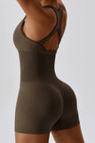 KATCH ME Coffee Thin Waist Stretch Vest Playsuit Playsuit 