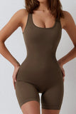 KATCH ME Dark Brown Seamless Stretch Hollow Back Playsuit Playsuit 