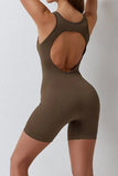 KATCH ME Dark Brown Seamless Stretch Hollow Back Playsuit Playsuit 