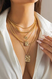 Gold Coin Pendant Chain Stacking Necklace