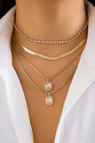 KATCH ME Gold Electroplated Rhinestone Stacking Necklace Accessories 