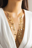 KATCH ME Gold Flake Tassels Open Necklace Accessories 
