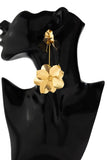 KATCH ME Gold Flower Decor Drop Earrings Accessories 