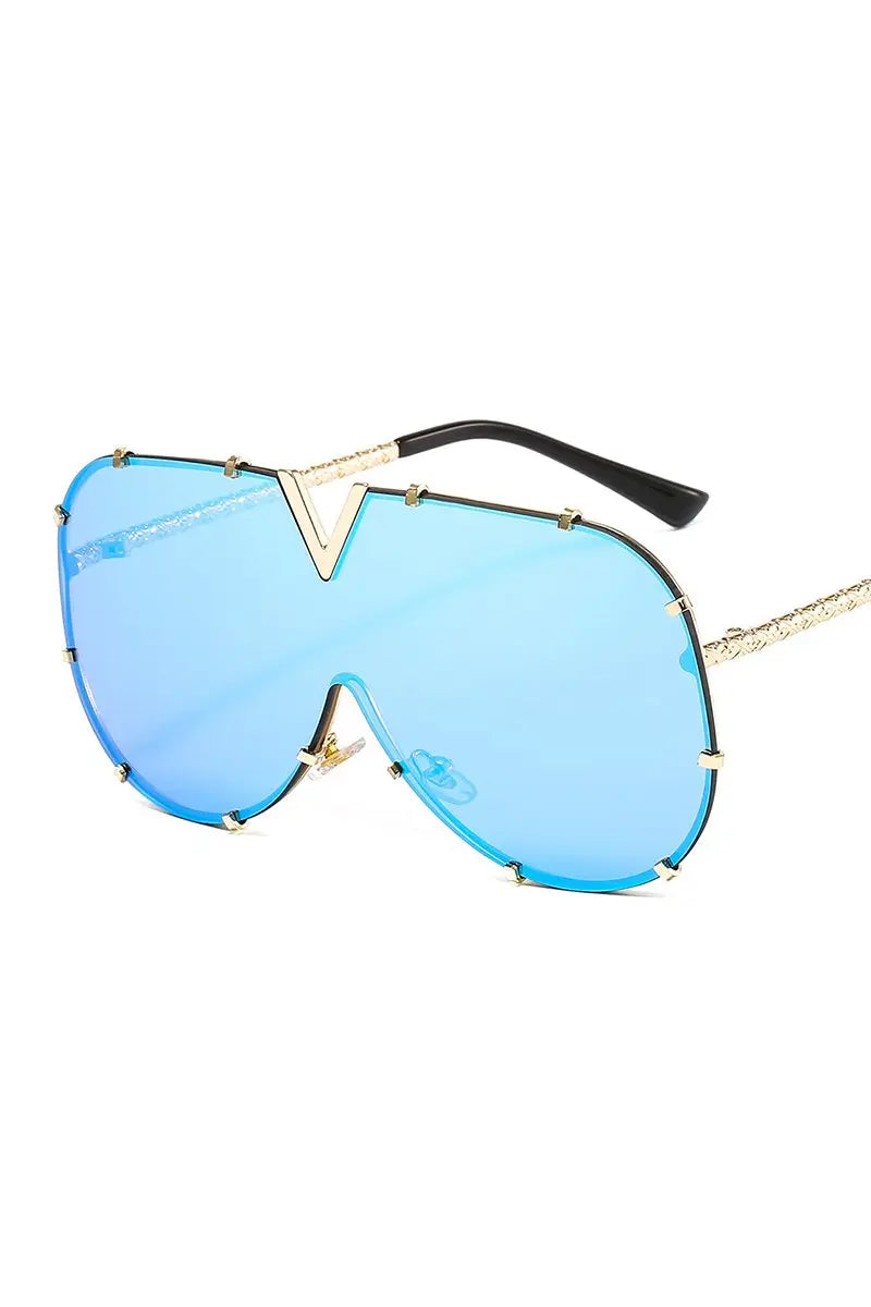 KATCH ME Gold Frame Blue Lens Sports UV400 Protection Sun Glasses Accessories 9.99