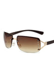 KATCH ME Gold Frame Brown Lens Side Rhinestones Decor Sun Glasses Accessorie 7.99