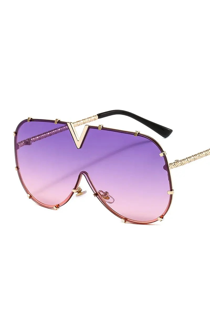 KATCH ME Gold Frame Pink & Purple Lens Sports UV400 Protection Sun Glasses Accessories 9.99
